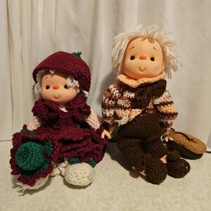 14 inch vintage Strawberry Shortcake Crockett homemade Dolls.